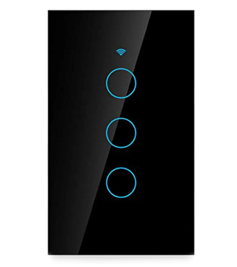 Interruptor Inteligente Tuya 3 Botones Negro Imagen principal del producto