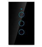 Interruptor Apagador Inteligente Tuya - 3 Botones Negro