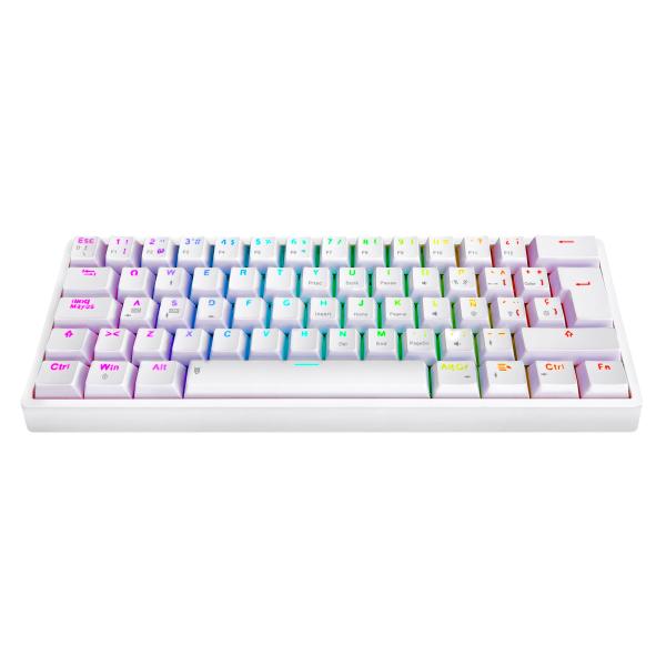 Teclado Gaming RGB Eagle Warrior Kgy182u0002c 60% Mecánico Alámbrico USB Español - Blanco