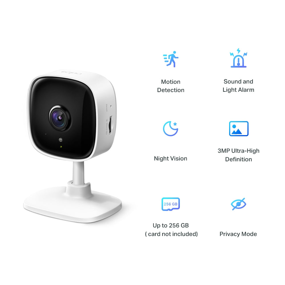 TP-link  camara de vigilancia Wi-Fi 3MP con deteccion de movimiento - Tapo C110