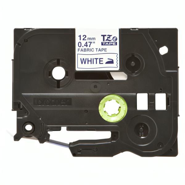 Cinta Brother TZEFA3G 12MM X 3M Compatible con P-TOUCH Azul Sobre Blanco Tela