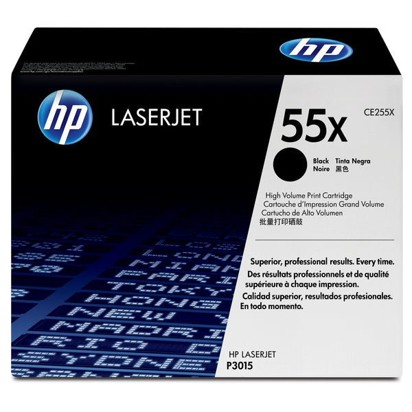 HP cartucho de toner negro alto rendimiento 55X CE255X