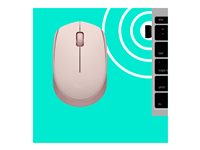 Logitech M170 Wireless Mouse, Ambidextrous, Rose - Ratón - diestro y zurdo óptico - 3 botones - inalámbrico
