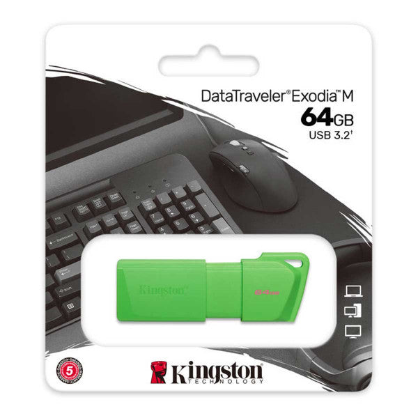 Kingston memoria exodia verde 64GB usb 3.2 KC-U2L64-7LG