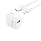 CARGADOR COMPLETO USB MICRO 25W MODELO P33 PZX BLANCO