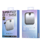 BATERIA EMERGENCIA CARGA INALAMBRICA MAGNETICA 10000 MAH MODELO PD-V10 AZEADA BLANCO