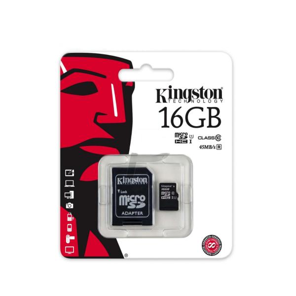 MEMORIA MICRO SD KINGSTON CLASE 10 ORIGINAL 16 GB
