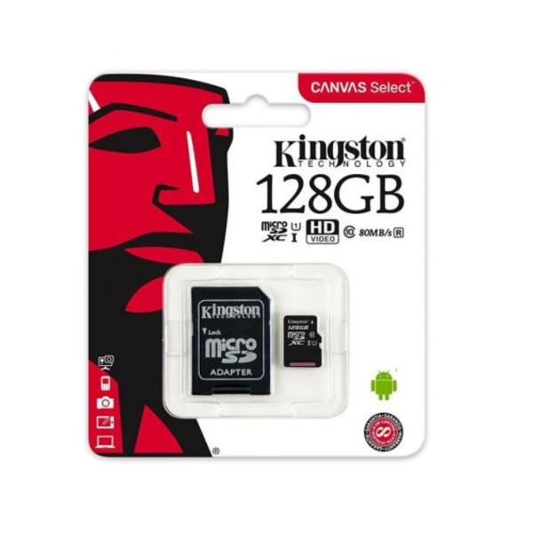 MEMORIA MICRO SD KINGSTON CLASE 10 ORIGINAL 128 GB