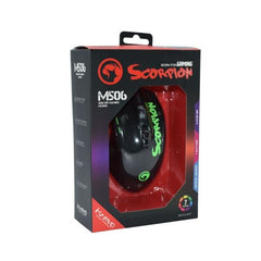 MOUSE MARVO LINEA SCORPION M506 NEGRO / VERDE