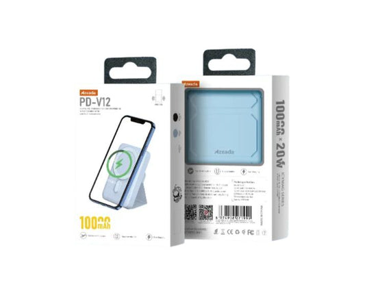 BATERIA EMERGENCIA CARGA INALAMBRICA MAGNETICA 10000 MAH MODELO PD-V12 AZEADA NEGRO