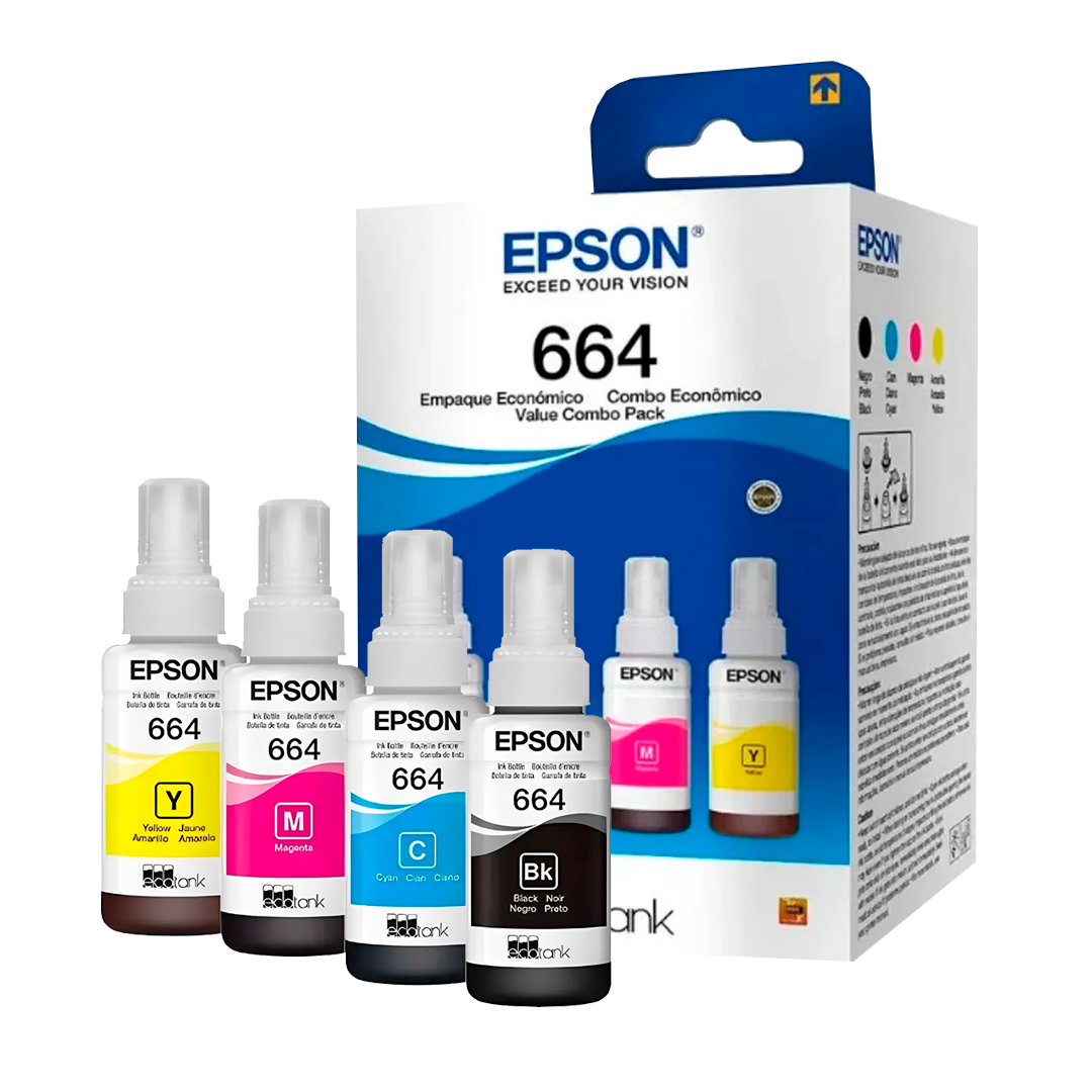 Tinta Epson EcoTank T664 para recarga de impresoras