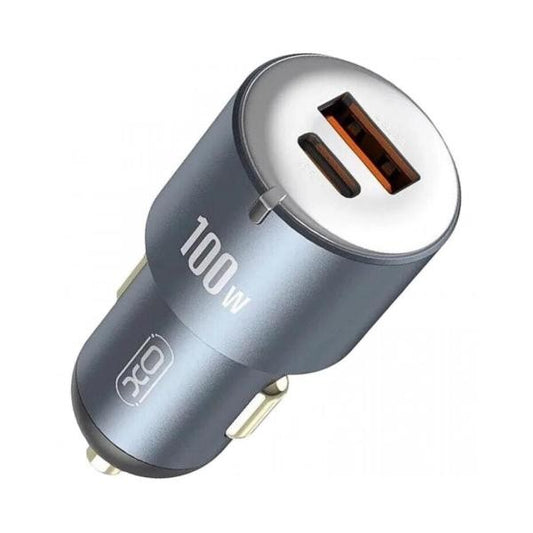 CUBO CARGADOR PARA CARRO MODELO CC47 PD65WUSB35W XO GRIS