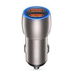 CUBO CARGADOR PARA CARRO 2 USB  USBQC3.0 MODELO CC52 36W  XO GRIS