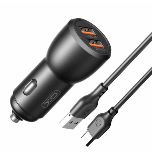 CARGADOR CARRO COMPLETO TIPO C  QC18WUSB12W MODELO CC55 XO NEGRO