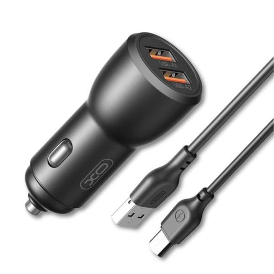 CARGADOR CARRO COMPLETO MICRO QC18WUSB12W MODELO CC55 XO NEGRO