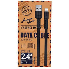 CABLE USB LIGHTNING RC-116I ARMOR REMAX NEGRO