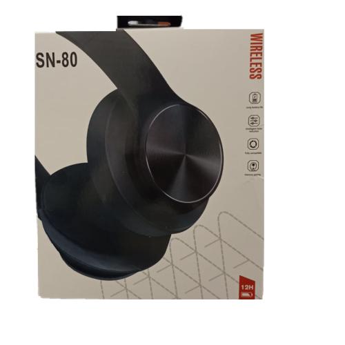 AUDIFONOS DE DIADEMA CON BLUETOOTH SN-80 NEGRO