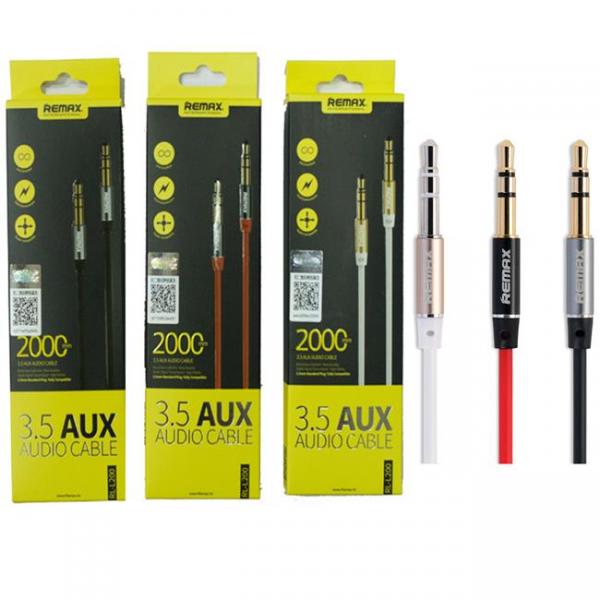 CABLE AUXILIAR 3.5 RL-L100 1MT REMAX NEGRO