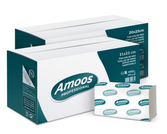 Amoos toalla de manos Interfoliada 21x25 caja 20 uds N622500.0