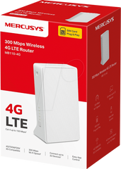 Vista frontal del Router inalámbrico Mercusys 300Mbps N MB110-4G