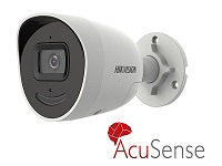 Hikvision DS-2CD2046G2-IU/SL 4 MP AcuSense Strobe Light and Audible Warning Bullet Network Camera IP67 PoE - Tecnologia DarkFighter - Micrófono incorporado