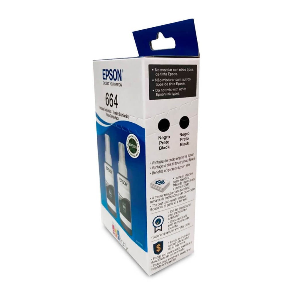 Epson tinta doble negro original P/l110/l200/l210/l350/l355/l555 - T664120-2P