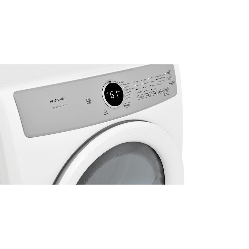 Frigidaire secadora carga frontal gas premium care blanca 21 Kg FDGX22E4EW