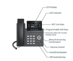 Teléfono IP de 4 lineas de Grado Operador Pantalla 2.4 COLOR, 2LINEAS  POE