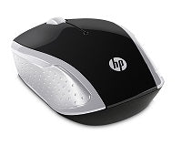 HP 200 - Ratón - diestro y zurdo - óptico - inalámbrico - 2.4 GHz - receptor inalámbrico USB - plata