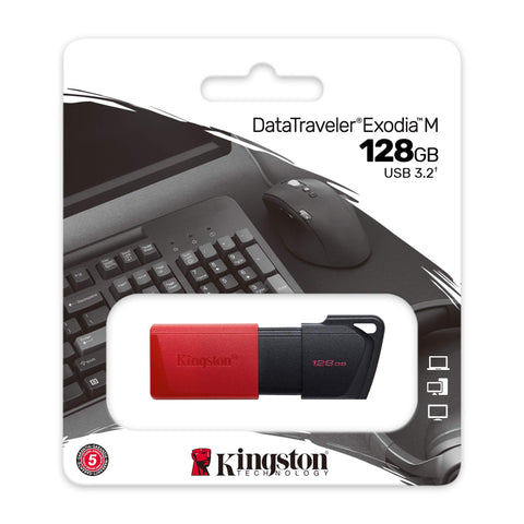 Kingston usb memoria exodia Roja con negro USB 3.2 DTXM/128GB