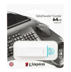 Kingston memoria exodia blanca 64GB usb 3.2 KC-U2G64-5R