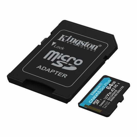 Kingston memoria microSDXC 64 GB canvas go plus gen4 200MB/s A2 U3 V30 card   ADP - SDCG4/64GB