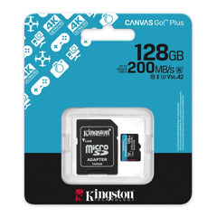 Kingston memoria microSDXC 128 GB canvas go plus gen4 200MB/s A2 U3 V30 card   ADP - SDCG4/128GB