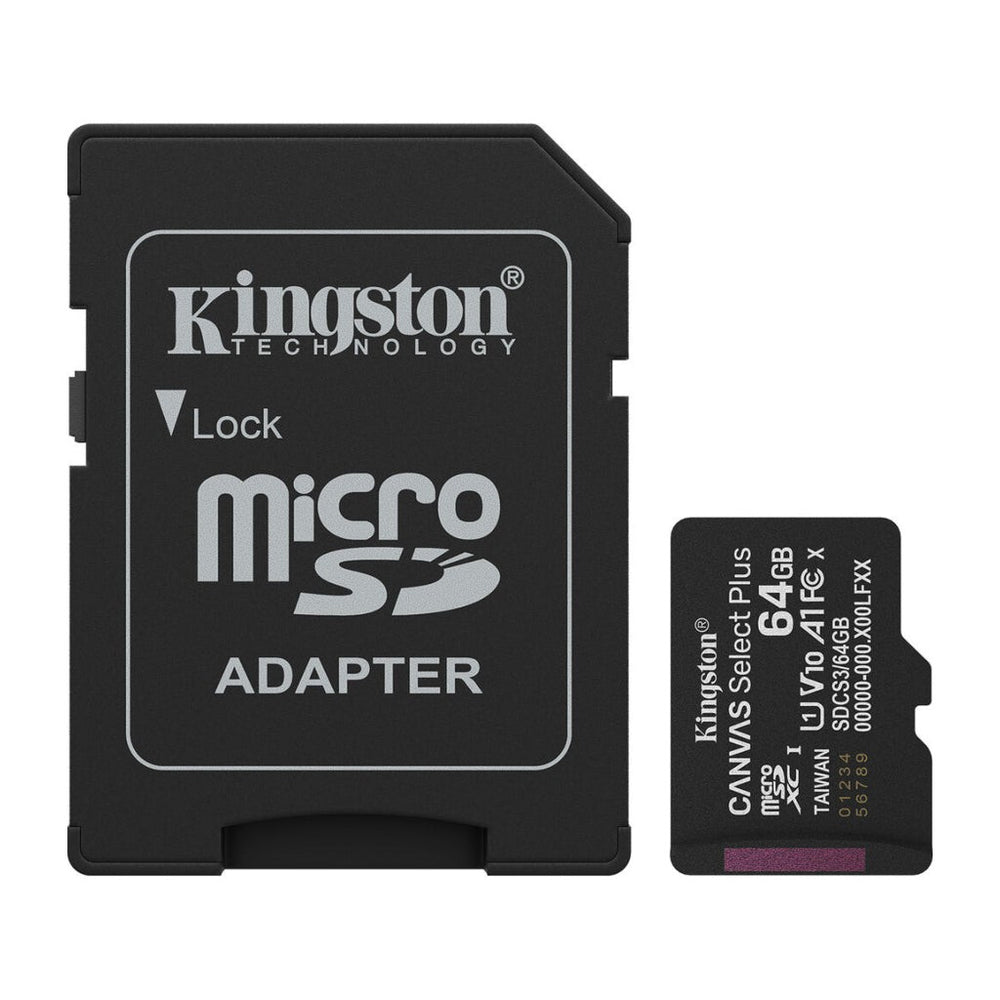 Kingston tarjeta de memoria Micro SD canvas select plus c/adaptador - SDCS3/64GB