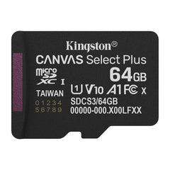 Kingston tarjeta de memoria Micro SD canvas select plus c/adaptador - SDCS3/64GB