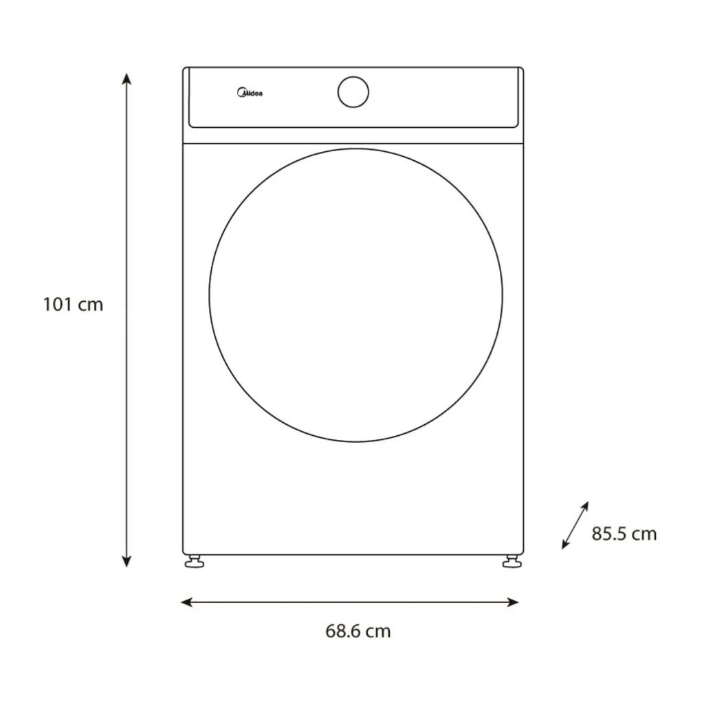 Midea secadora electrica carga frontal 21 kg color silver MH04ED80/S-CA