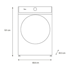 Midea secadora electrica carga frontal 21 kg color silver MH04ED80/S-CA