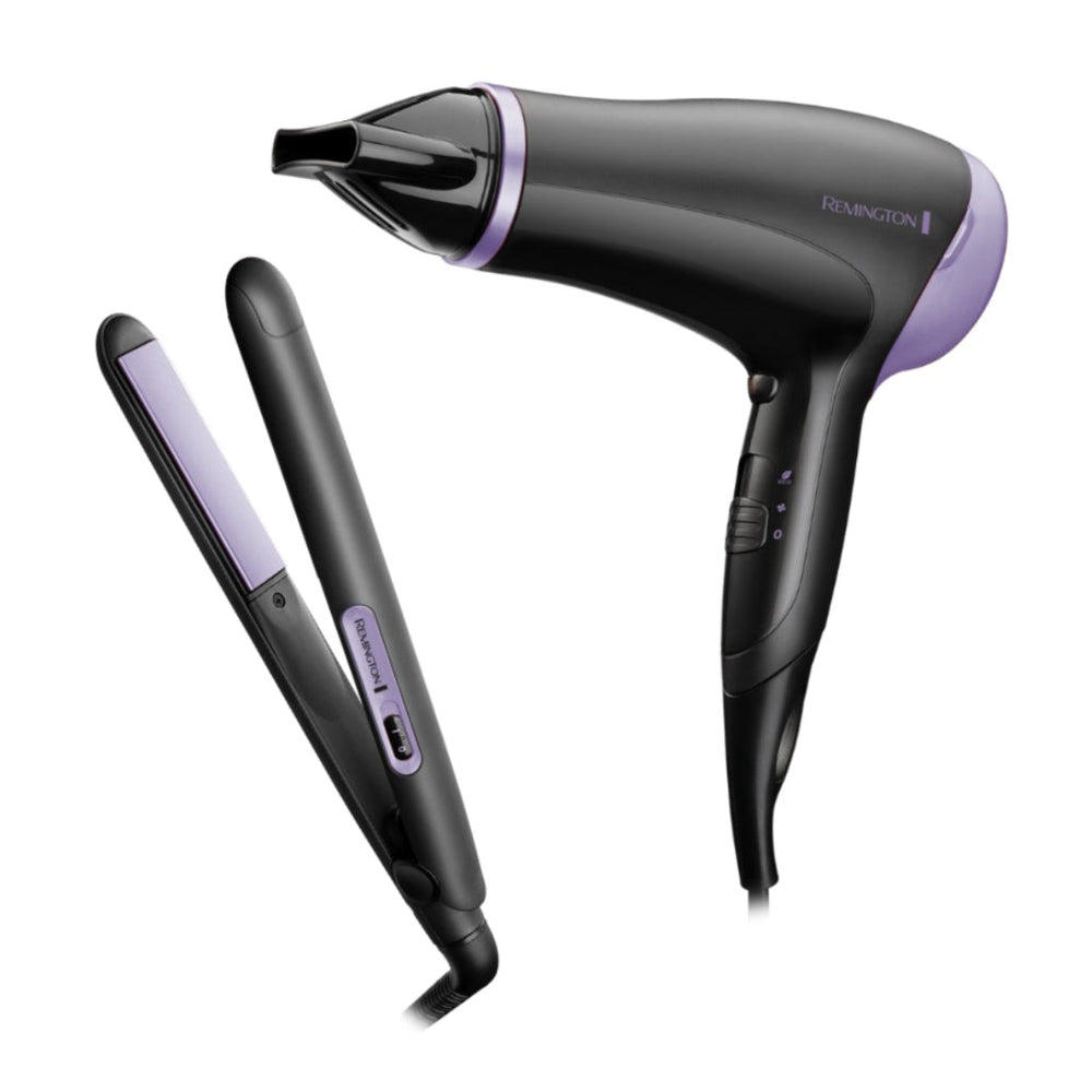 Remington combo secadora essential   plancha de cabello - D3016GP-110F