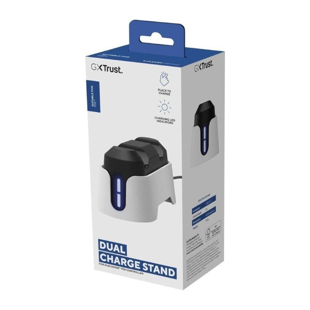 Trust GXT 255W soporte de carga rapida para mandos de PS5 blanco - 25597
