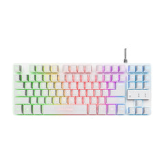 Trust teclado en español para gaming metálico LED multicolor  GXT 833 Thado TKL color blanco - 24739
