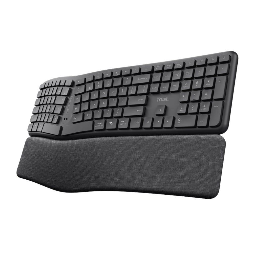 Trust keyra teclado inalambrico multidispositivo ergonomico - 25704