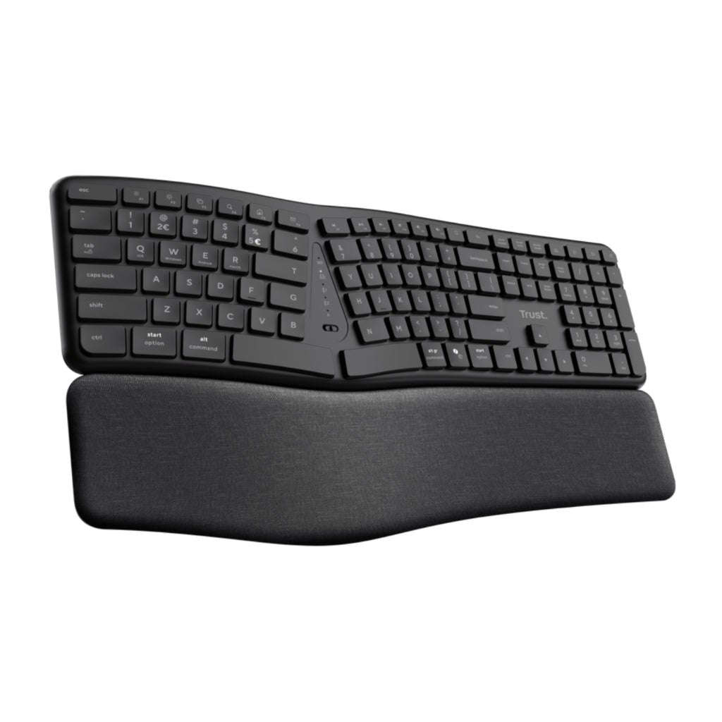 Trust keyra teclado inalambrico multidispositivo ergonomico - 25704