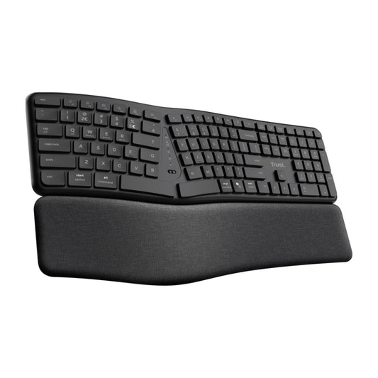 Trust keyra teclado inalambrico multidispositivo ergonomico US - 25459