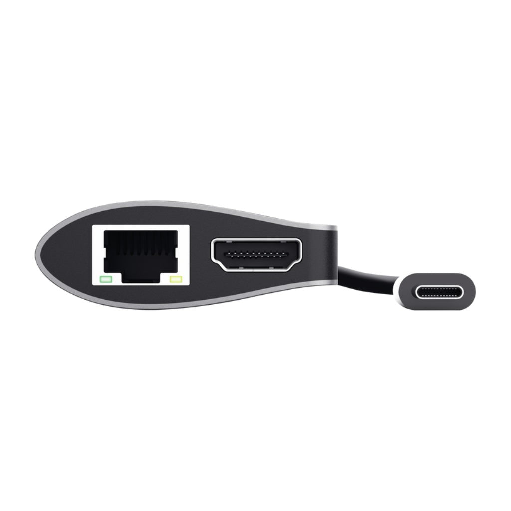 Trust adaptador 7-en-1 USB-C- HDMI- red-lector de tarjetas USB-C y USB - 23775