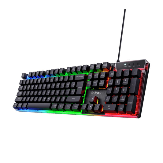 Trust teclado gamer color negro iluminado en español - 23823