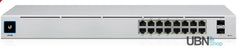 UniFi Switch USW-16-POE Gen2, Capa 2 de 16 puertos (8 puertos PoE 802.3af/at   8 puertos Gigabit)   2 puertos 1G SFP, 42W