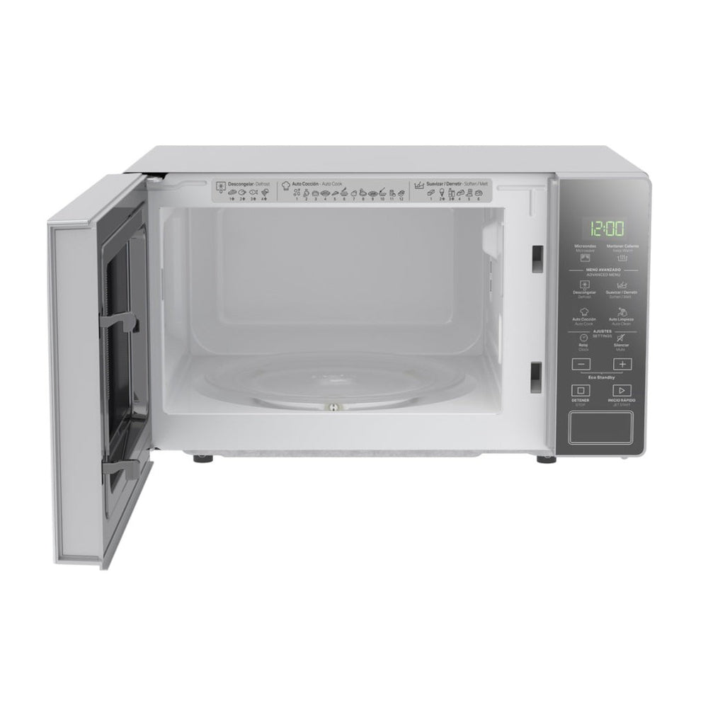 Whirlpool microondas 0.7 pies plateado acabado espejo WM1807D
