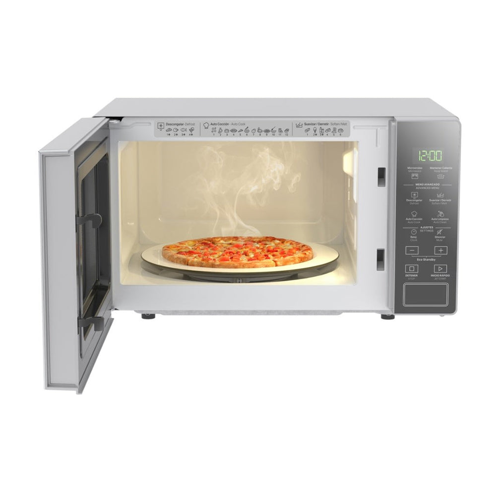 Whirlpool microondas 0.7 pies plateado acabado espejo WM1807D