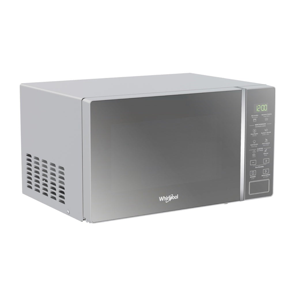 Whirlpool microondas 0.7 pies plateado acabado espejo WM1807D