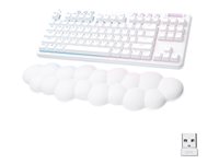 Logitech G715 Wireless Mechanical Gaming Keyboard withTactile Switches (GX Brown), and Keyboard Palm Rest - White Mist - Teclado